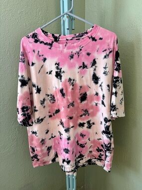 PINK Victoria's Secret Pink & Blue Tie-Dye Short Sleeve Tee